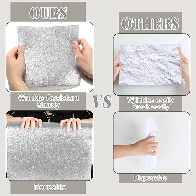 Glitter Bulletin Board Roll Silver Bulletin Board Paper Sparkle Silver Wrapping DIY Art Crafts Fade Resistant Wrinkle Resistant Poster for Classroom Office Home Backdrop Decoration 15.7" x 40 Ft