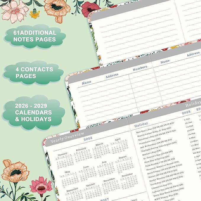 2026-2029 Pocket Planner/Calendar - 3 Year Monthly Planner 2026-2029, Jul 2026 - Jun 2029, 3.8" x 6.3", Small/Purse Planner 36 Months with Pen Holder, Inner Pocket, Elastic Closure and 61 Notes Pages