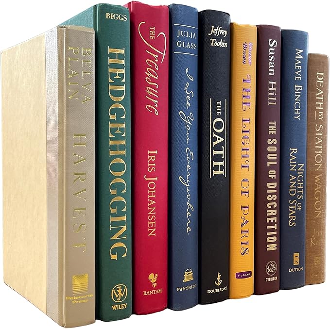 Decorative Accent for Home Decor – Real Books by Color® Interior Styling Piece for Bookshelf, Coffee Table, Design Display (Set of 11, Multicolor)