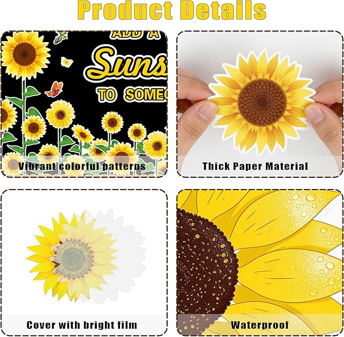 Sunflower Spring Bulletin Board Set – Thanksgiving Motivational Cutouts with Butterflies & Fences – Classroom Cardstock Decor for Window, Wall, Door, Home, Office, Nursery & School Displays
