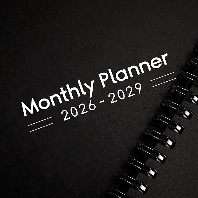 2026-2029 Monthly Planner/Calendar - 3 Year Planner 2026-2029, JULY 2026 - JUNE 2029, 36-Months Monthly Planner, 9" x 11", 3 Year Calendar Planners with Colorful Tabs, Pocket, Inner Pocket - Black