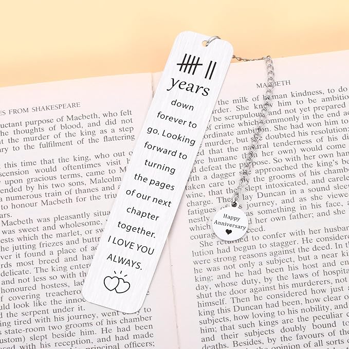 7th Anniversary Bookmark Gifts for Him Her - 7 Year Wedding Bookmark for Husband Wife, Romantic Wedding Gift for Husband, Couples Anniversary Milestone