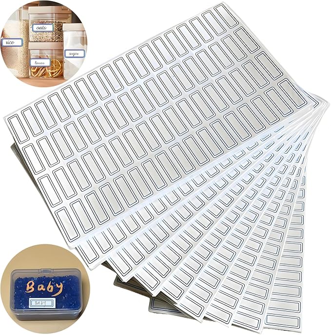 3400 Pack 1.1" x 0.5" Small Blue Border White Labels Stickers for Writing, Price Stickers-Product Tags, Key Tags,Adhesive Label,Rectangular Color Coded Write