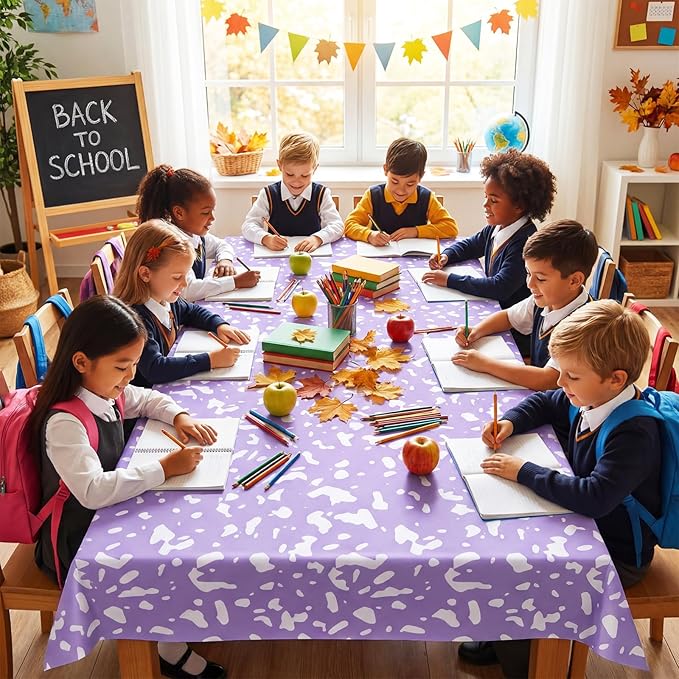 Ctosree 2 Roll Composition Notebook Bulletin Board Paper 4x12ft/1.2x3.6m Non Woven Bulletin Background Wallpaper Fade Resistant Board Roll Decoration for Arts Crafts Office School Classroom(Purple)