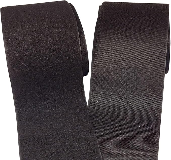 BlueDot Trading One Set of Hook & Loop Fastener Sew-On Style in Black for use with Bags, Clothes, Costumes, Office, Home, or School, 6" Wide x 1 Yard Length