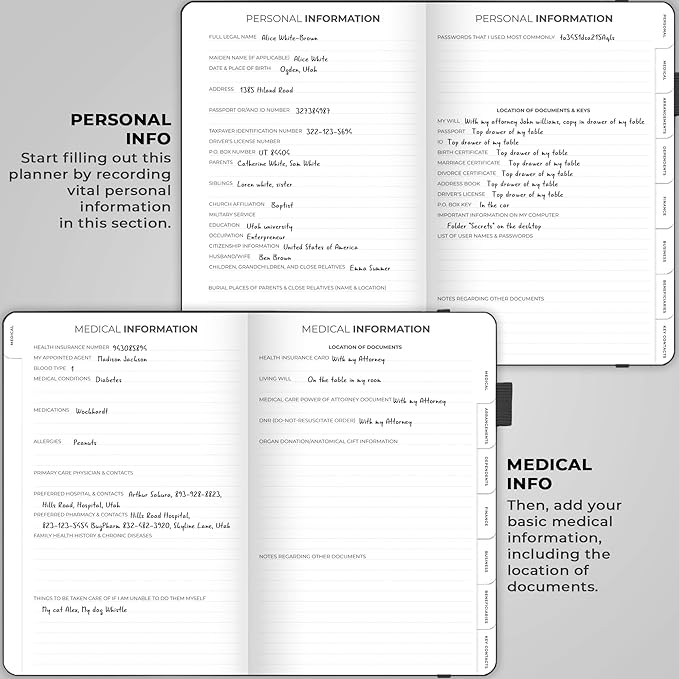 Clever Fox End of Life Planner – Final Arrangements Organizer for Beneficiary, Will Preparation, Last Wishes & Funeral Planning, A5 (Black)