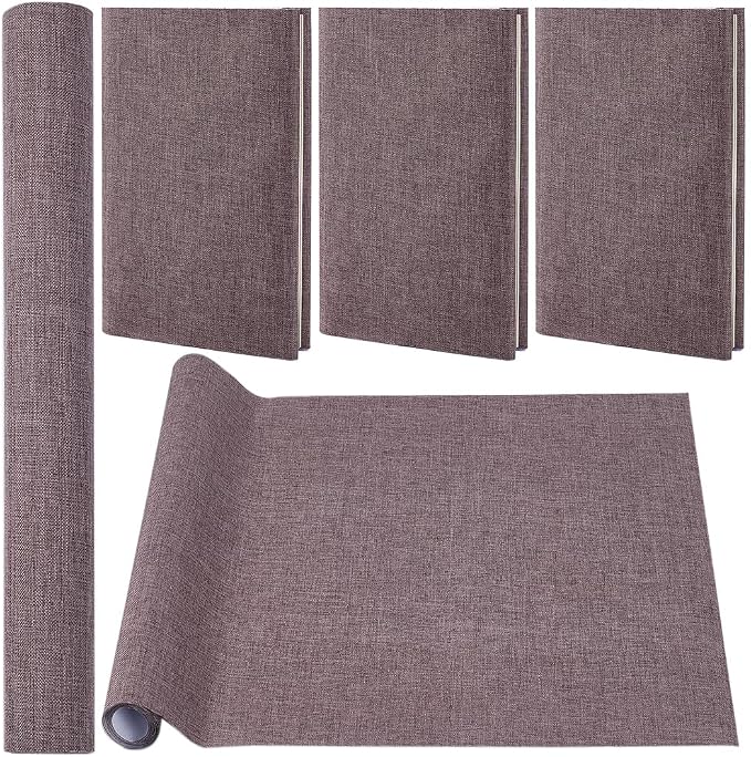 CRASPIRE 51 x 11.8 Book Cloth Books Binding Coffee Color Linen Fabric Surface Paper Backed Bookcover Densely Woven Cloth Books Album Scrapbooking Archival Covering Protector Bookbinding Supplies