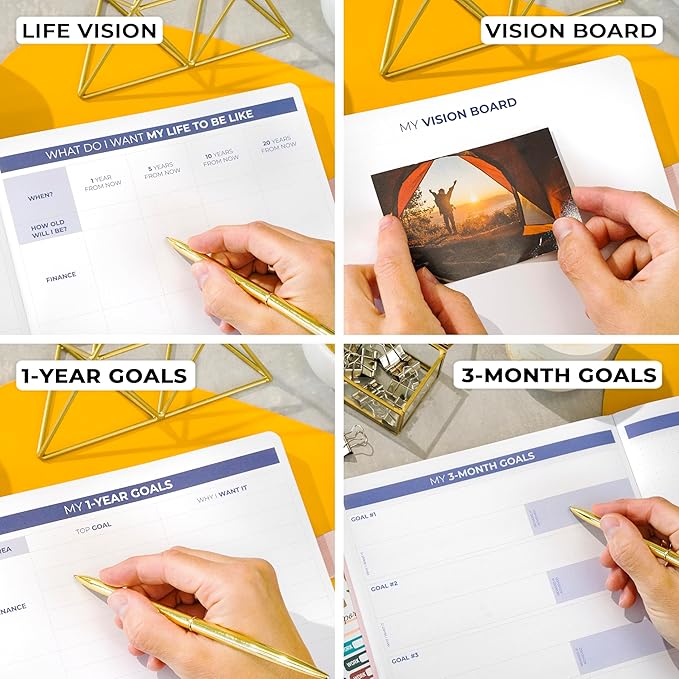 Clever Fox Planner PRO 2nd Edition – Undated Weekly Agenda Planner for Setting Goals, Tasks & Time Management – Life Organizer with To-do Lists & Habit Trackers – Large Format, 8.5x11″ (Rose Gold)