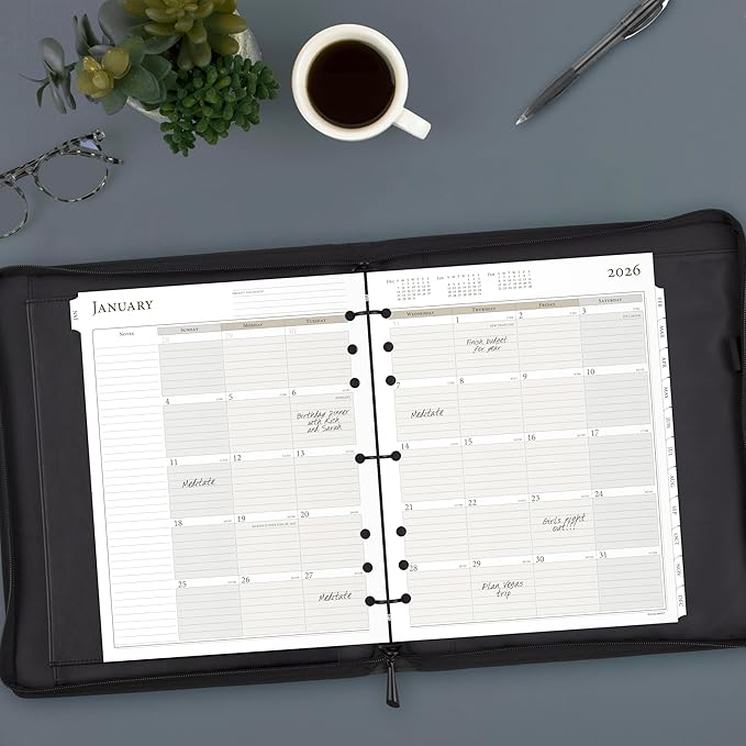 AT-A-GLANCE 2026 Planner Refill, Monthly, 8-1/2" x 11", Folio Size 5, Loose-Leaf (491-685-26)