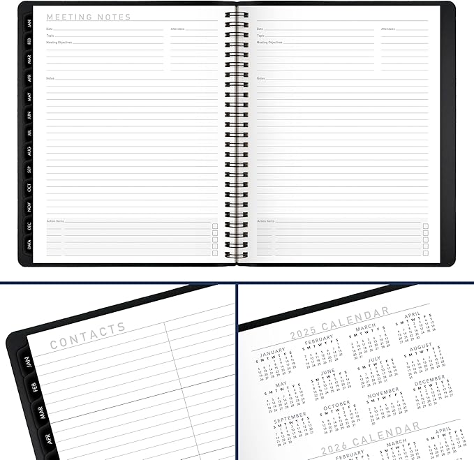 AT-A-GLANCE 2026 Planner, Weekly & Monthly, 7" x 8.75", Medium, Contemporary Lite, Black (70545X0526)