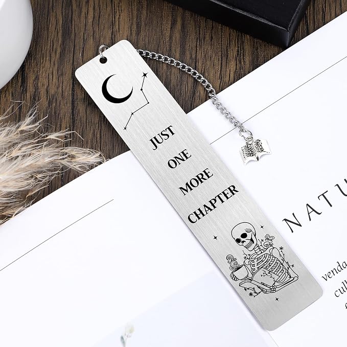 Funny Gothic Bookmarks Gifts - Gothic Bookmark Gifts for Women Skeleton Book Accessories for Reading Lovers Skull Halloween Gifts for Best Friends Birthday Thanksgiving Christmas Gifts