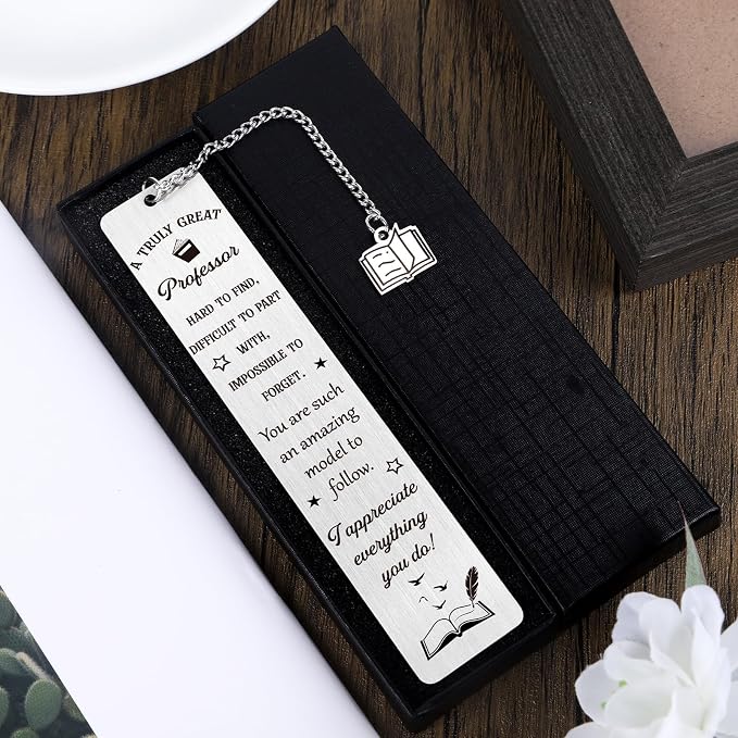 Professor Bookmark Gifts from Students - Appreciation Thank You Gift for Professor, Teacher's Day Leaving Going Away Retirement Birthday Appreciation Present for Teachers