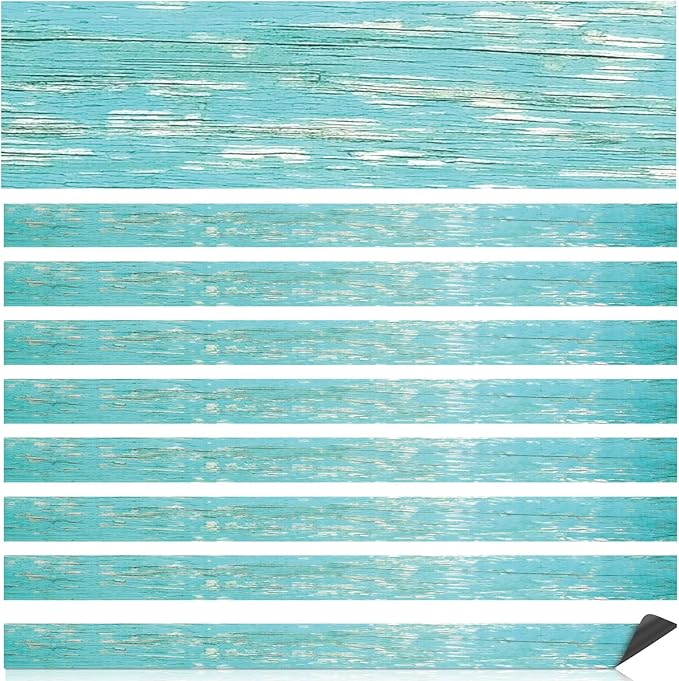 Cholemy 48 Pcs Magnetic Border for Classroom Whiteboard Retro Magnetic Strips Magnetic Bulletin Board Border Trim Classroom Decor for Office Chalkboard Back to School Decor (Light Blue,Farmhouse)