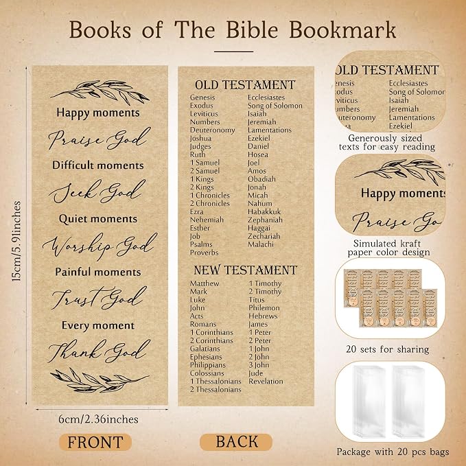 Lincia 60 Sets Christian Father's Day Birthday Gifts Bulk, Bible Verse Bookmarks Keychains with Bamboo Pens Religious Church Gifts Bulk for Men Ministry Bible Study Pastor Appreciation Church Events