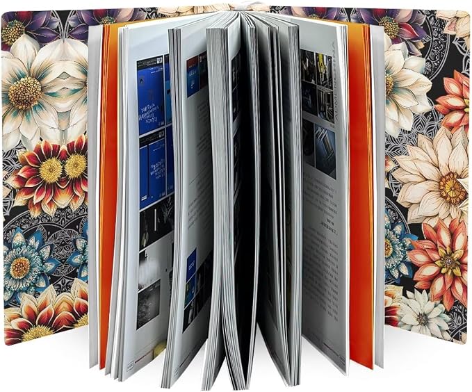 Dreaweet Mandala Lotus Print Stretchable Book Covers Jumbo Fabric Book Protective Sleeves for Hardcover Textbooks Notebooks up to 9"x11",Reusable Washable