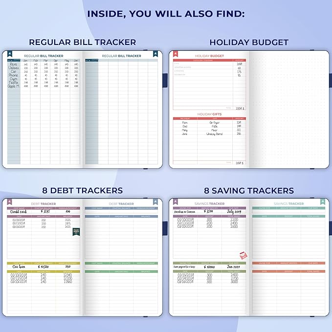 Clever Fox Budget Book 2.0 – Simple Budgeting Planner for Beginners – Financial Notebook with Money Spending, Debt & Bill Tracker (Dark Blue)