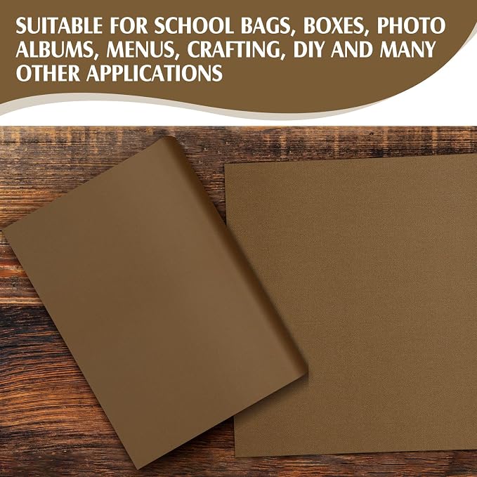 PerKoop Book Cloth for Book Binding 40 x 16 Inch Fabric Surface Paper Backed Bookcover Archival European Durable Strong Bookbinding Supplies Cover Books Album Scrapbooking (Brown)