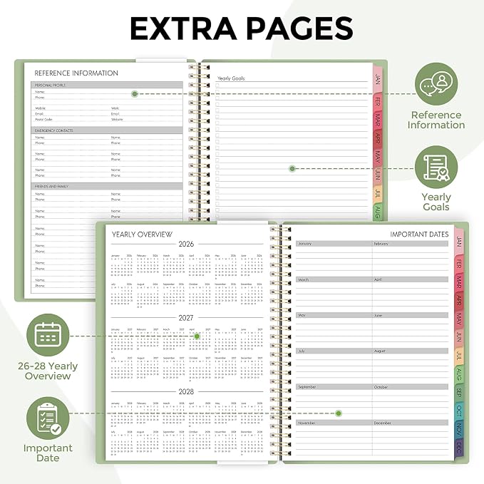 Planner 2026, 8.5" x 11" Monthly & Weekly Planner with Tabs, JAN - DEC 2026, Goal Setting & Time Management Organizer for Professionals & Students