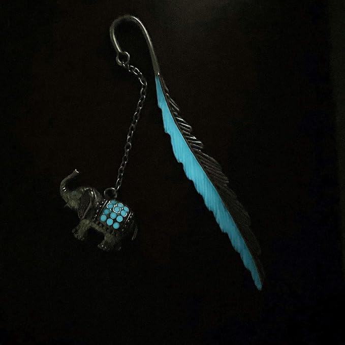 Luminous Bookmark, Retro Glow in The Dark Reading Bookmarks for Women Men Lovers,Book Markers with Pendant Holiday Gifts