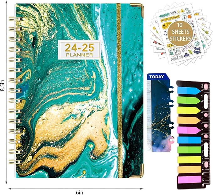 Generic Monthly Schedule for 2024-2025, Daily Schedule with Labels for July 2024-2024 to June 2025, Weekly/Monthly Schedule for 2024-2025, Schedule with Notes and Stickers,8.5"" x 6.2"" (Style-2)