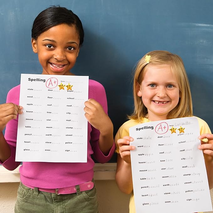 500Pcs 1" Holographic Gold Star Stickers, Large Self-Adhesive Glitter Foil Reward Stickers for Kids, Ideal for Behavior Charts, Student Planners, Teacher Supplies & School Classroom Use