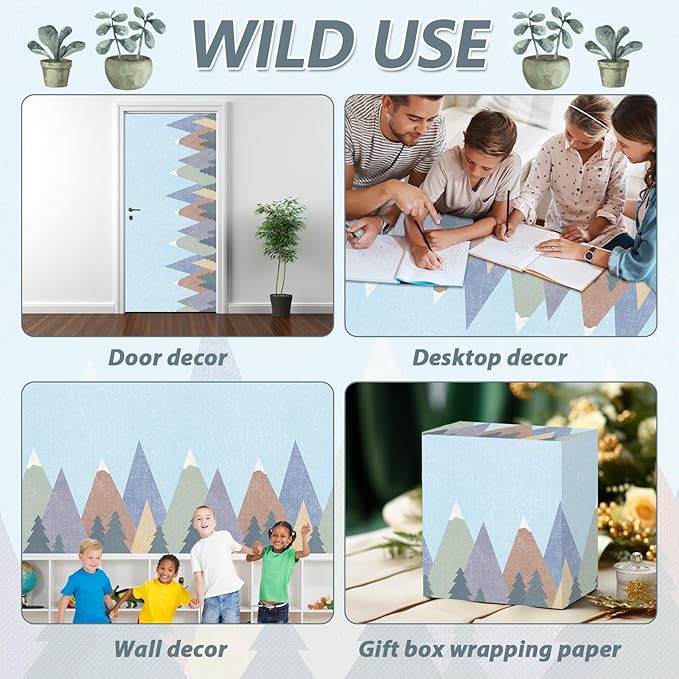 Moving Mountains Bulletin Board Paper Roll Mountain Bulletin Board Background Paper Back to School Classroom Decor Poster for Art Craft DIY Projects Home Office Classroom Party Supplies 17.7in x 20ft