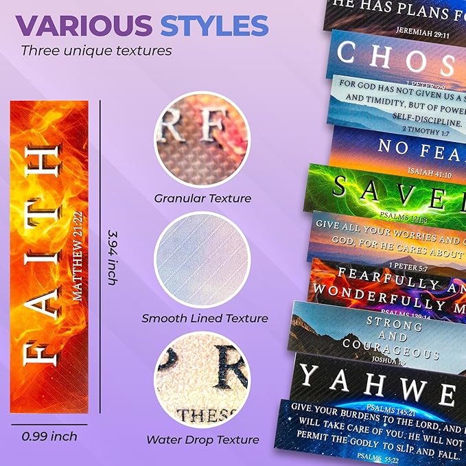 Christian Sensory Stickers for Anxiety Relief – 60 Scripture-Based Fidget Strips with Keychains for Calm, Focus, and Bible Study