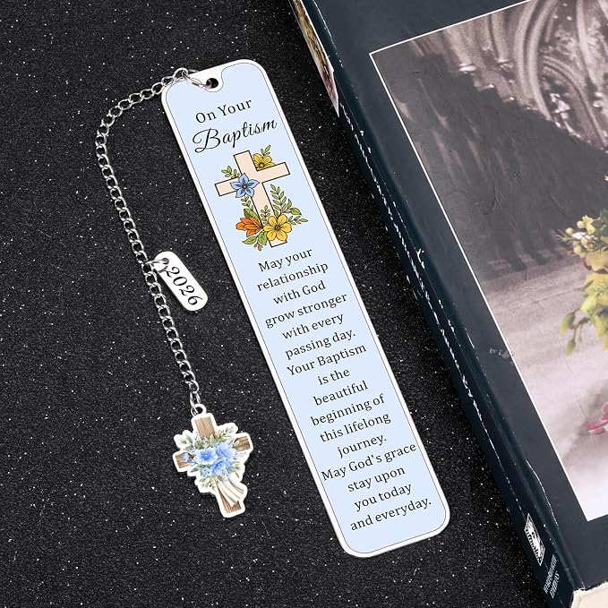 2026 Baptism Gifts for Boys Teen Girls Men Women Adults Christian Bookmarks Baptism Gifts for Girls Boys 8-10 10-12 Religious Bookmark Baptismal Gift for Boy Catholic Girl Easter Basket Stuffers