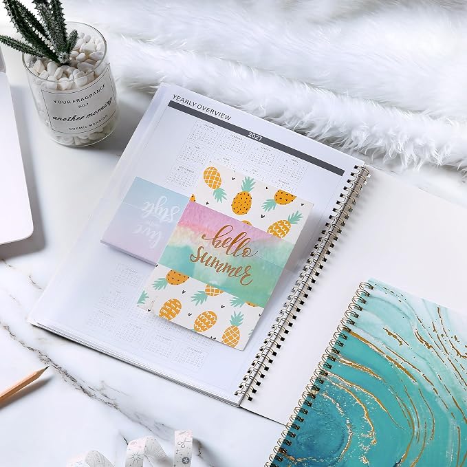 2027-2028 Monthly Planner - Jan. 2027 to Dec. 2028, 9" x 11", Spiral Bound With Tabs, 2 Year Monthly Planner 2027-2028 with Back Pocket, Cardboard Cover