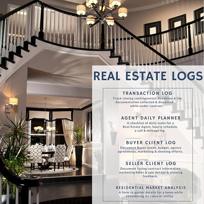 Real Estate Agent Supplies - Home Seller Client Log to include in Listing File Folders. Realtor Log to Track Seller Needs, Home Showings & Agent Activity. 50 Page Notepad. 8.5 X 11. Made in the USA