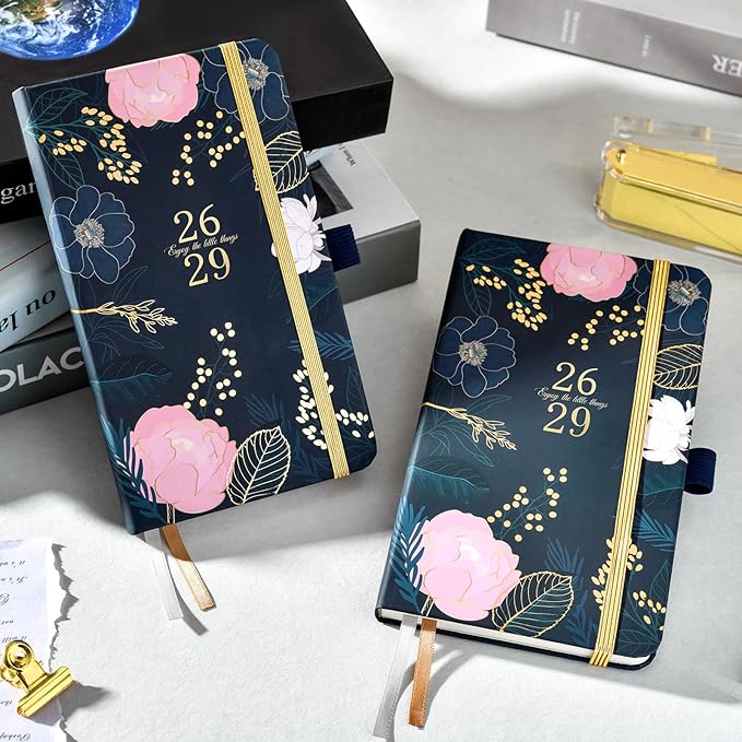 2026-2029 Pocket Planner - 3 Year Monthly Planner 2026-2029, 6.3" x 3.8", JULY 2026 - JUNE 2029, 60 Note Pages, Inner Pocket, Pen Loop, Elastic Closure