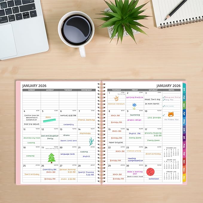 2026 Appointment Book - January - December 2026, Appointment Planner with Weekly ＆ Monthly Spread, 8.5'' x 10.5'', Large, 15 Minute Increments, 2026 Daily Planner with Pockets, Tabs, Soft Cover