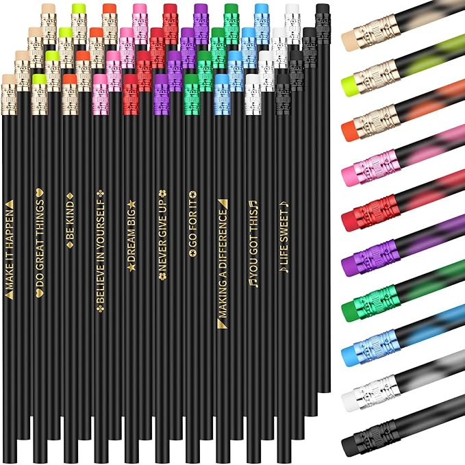 Eersida 120pcs Color Changing Mood Pencils Fun Pencils Bulk for Kids Students Motivational Pencil 2B Assorted Thermochromic Pencil with Eraser (Positive)