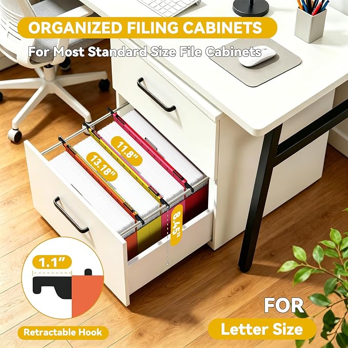 Large Hanging File Folders Letter Size,2.5" Expansion Heavy Duty Home Office Hang Folder,Plastic File Cabinet Folders with Tabs,12 Pack Colorful Hanging File Organizer for Medical Charts