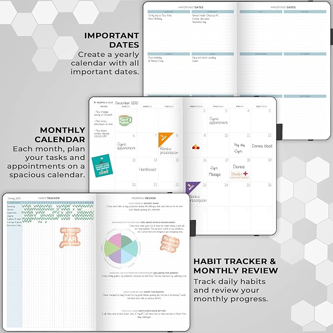 Clever Fox Medical Planner Daily – Health Diary Notebook, Wellness Journal & Self-Care Logbook, Lasts 3 Months, 7x10.5″ (Black)