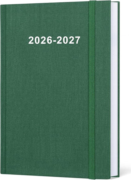 2026-2027 Planner - Weekly & Monthly Planner from July 2026 to June 2027, 5.8'' × 8.3'' Agenda 2026-27 with Inner Pocket, Elastic Band, Hard Cover, Perfect Daily Organizer, Green