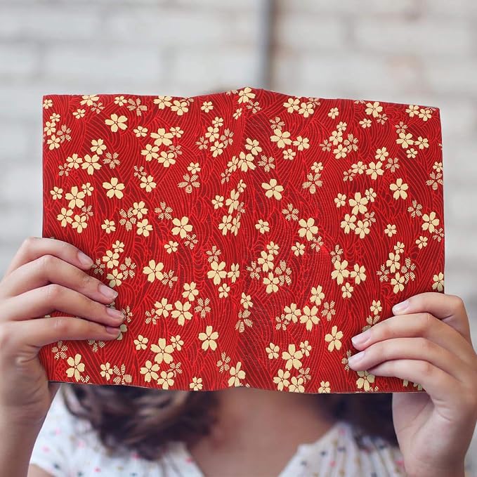 Tofficu Fabric Book Cover Sleeve 8.5X6.4 Inch Protective Softcover Book Cover for Paperbacks Notebooks Bibles with Stitched Flower Design