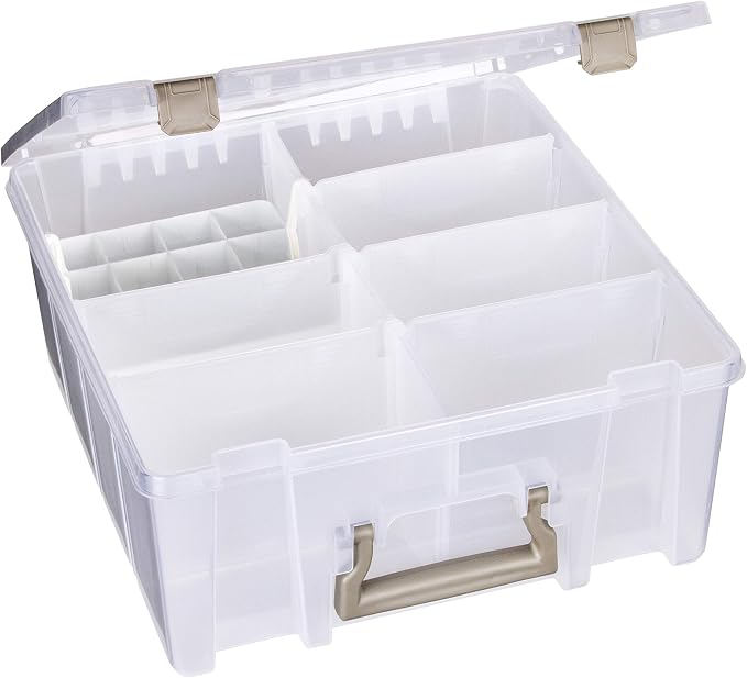 ArtBin 6993SP Super Satchel Double Deep with Papercrafting Accessory Tray, Clear, 1 Satchel & 1 Tray