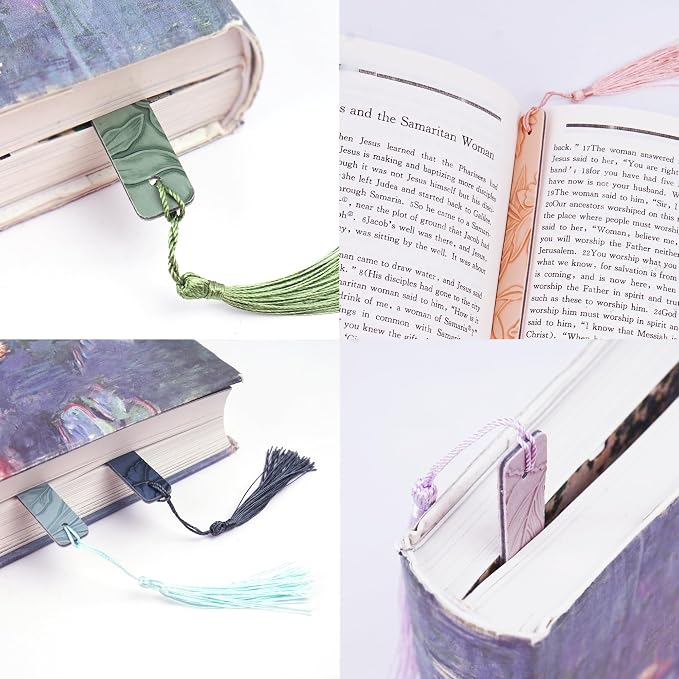 12 Pcs Pastel Leather Bookmarks Colorful for Women Students Teachers Book Lovers Reading Supplies(12colors5)