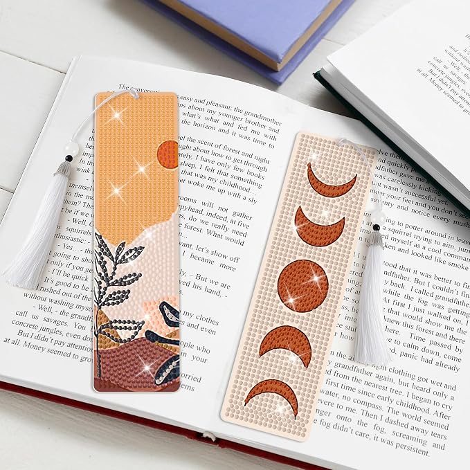 8 Pieces Christian Bible Verse Diamond Art Bookmarks 5d Christian Beaded Bookmark Acrylic Tassel Bookmark for DIY Making Beginners Adults Arts Craft Supplies (Boho)