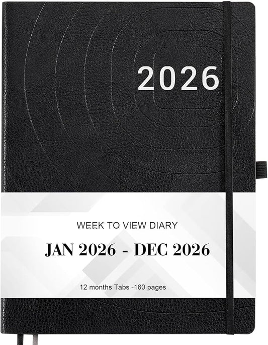 2026 Planner - Weekly & Monthly Planner 2026 with Pen Loop, to Achieve Your Goals & Improve Productivity, Jan 2026 - Dec 2026, Thick Paper, Inner Pocket, 8.5" x 11" - Black