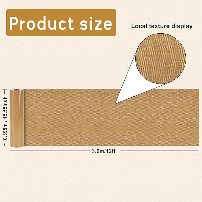 Burlap Bulletin Board Roll Brown Reusable Waterproof Erasable Bulletin Board Wrinkle Resistant Poster Non-Woven Fabric Bulletin Board Roll for Classroom Decor Wrap Crafts 15.55" x12ft