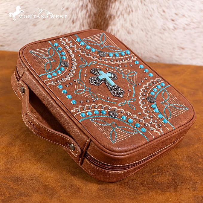 Montana West Western Style Embroidered Bible Covers for Women Men Book Carrying Case Church Bag Outdoor Bible Protective