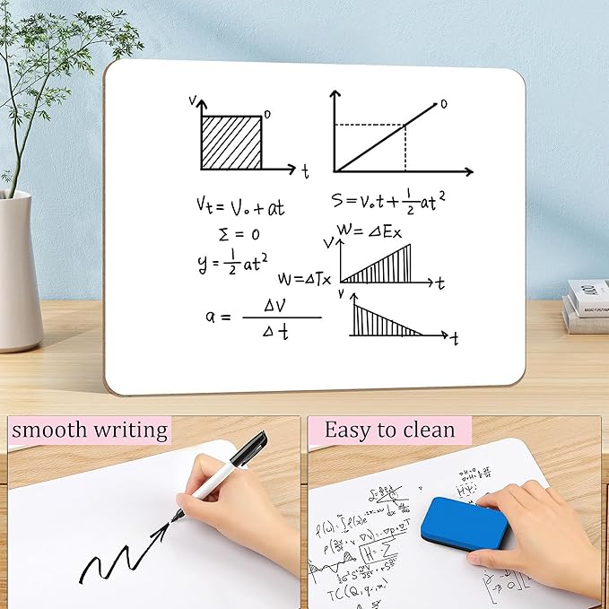 4 Pack Dry Erase Boards, Double-Sided Small White Board for Classroom Student, 9"x12" Portable Dry Erase Board Bulk, Mini Whiteboard for Teacher Classroom Supplies