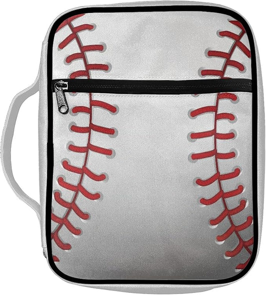 Coldinair Baseball Bible Cover for Women Girls Butterfly Bible Case Scripture Study Carrying Book Cover Church Bag Protective with Handle and Zippered Pocket