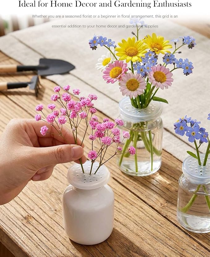 Silicone Flower Arranging Grid - 3 Pack,Mini,Transparent, Soft & Flexible, Multi-Purpose Flower Arrangement Tool for Vases and Desktop Pen Holder