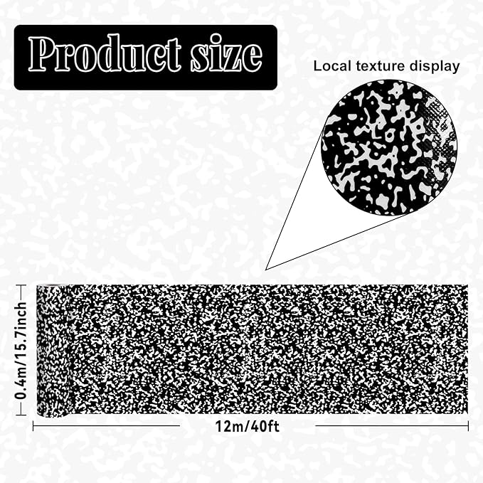 Black Composition Bulletin Board Roll Reusable Waterproof Erasable Black and White Non-Woven Fabric Bulletin Board Roll Composition Poster for Teacher Classroom Decors Wrap Crafts 15.7" x 40ft