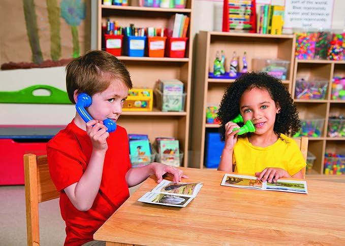 Fun Express Read to Self Auditory Feedback Whisper Phones for Kids, 12 Pack - Speech Therapy Teaching Aide – Accelerate Reading Fluency (Yellow Blue Red Green)
