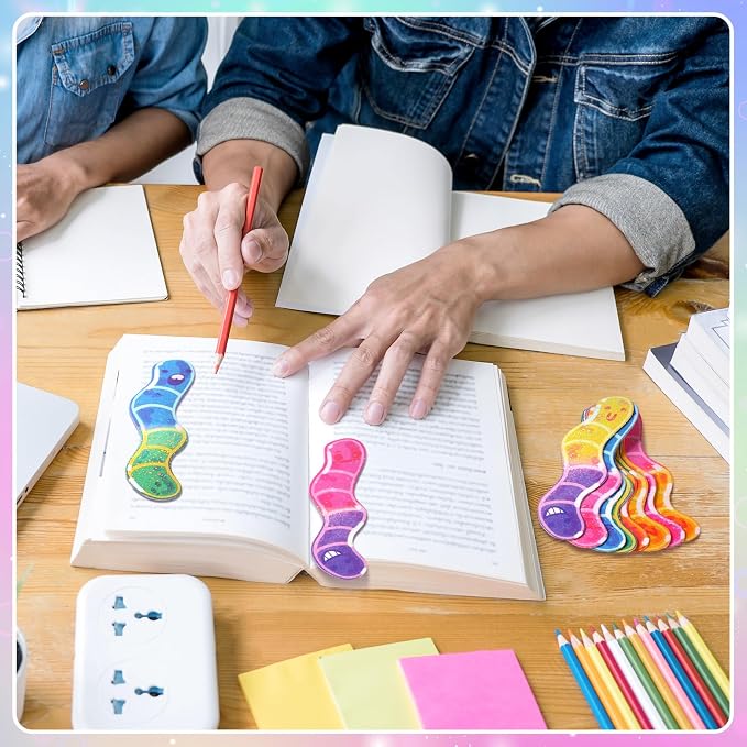100 Pcs Worm Bookmarks Bulk for Kids End of The Year Gifts for Students Back to School Bookmarks for Students Teachers Classroom Rewards Reading Party Favors for Book Lovers Bookish Supplies