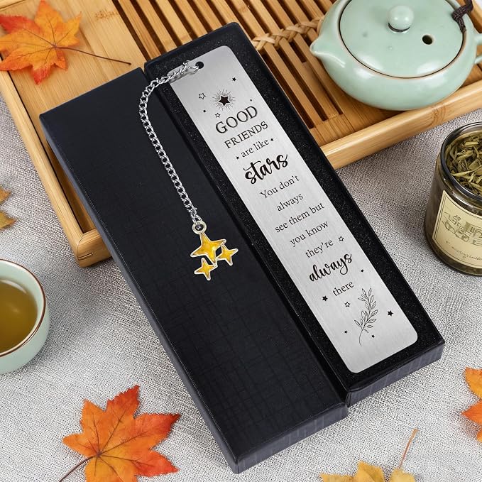 Inspirational Friendship Bookmark Gifts - Friend Gifts from Reading Women Men, BFF Long Distance Friendship Christmas Wedding Birthday Besties Encouraging Present for Sister Girl Women Her